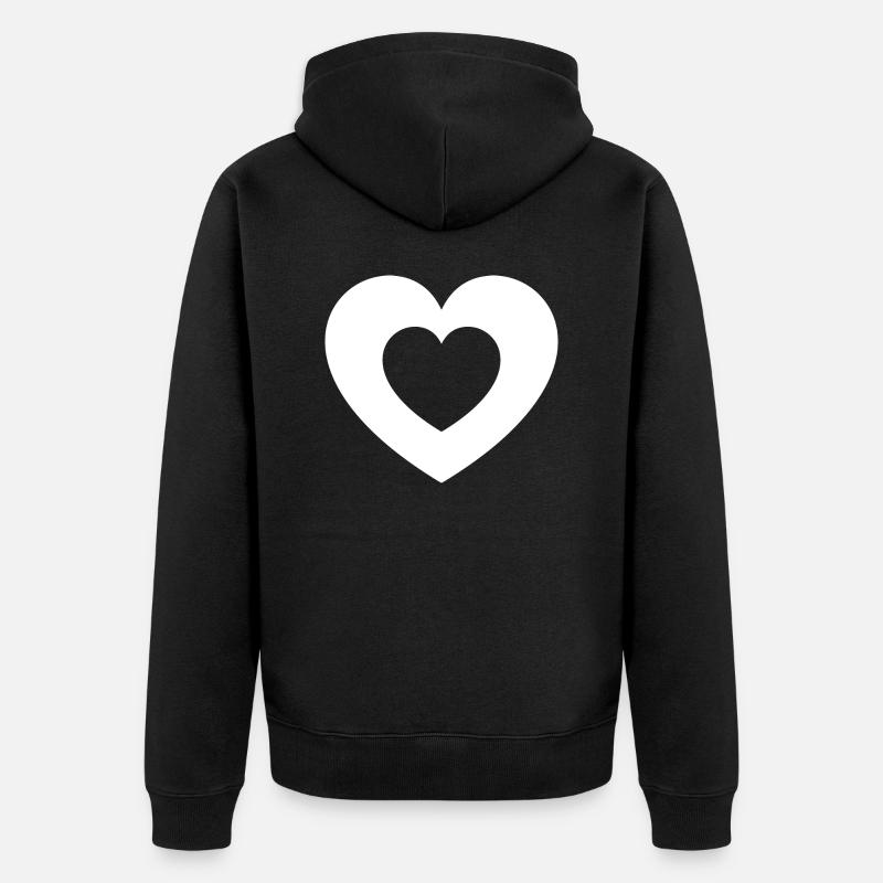 2 cœurs - Veste à capuche bio Premium Unisexe - noir