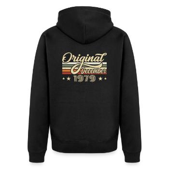 December 1979 - Birthday present December 1979 - Unisex Premium Organic Zip Hoodie - black - Back - Nico (187cm)