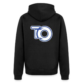 T O Graffiti Style - Unisex Premium Organic Zip Hoodie - black - Back - Nico (187cm)