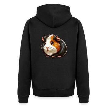 Guinea pig fur - Unisex Premium Organic Zip Hoodie - black - Back - Nico (187cm)