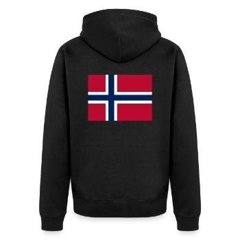 Norway - Unisex Premium Organic Zip Hoodie - black - Back - Nico (187cm)
