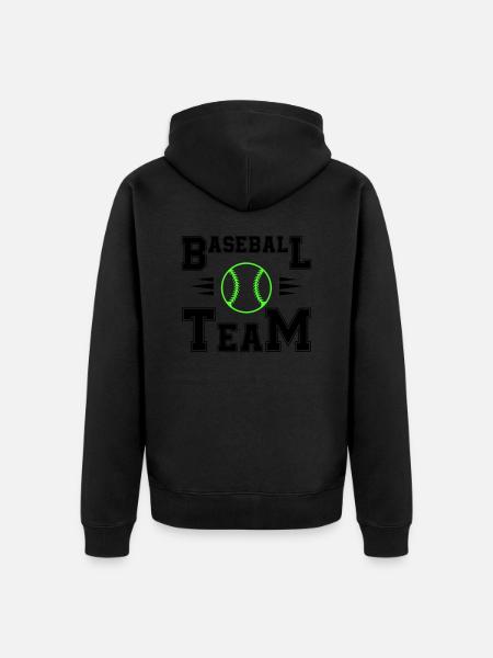 Baseball Team - Unisex Premium Organic Zip Hoodie - black