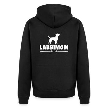 Labrador - Unisex Premium Bio Zip Hoodie - Schwarz - Hinten - Nico (187cm)