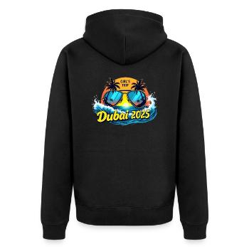 Trip Dubai 2025 T-shirts Femme - Veste à capuche bio Premium Unisexe - noir - Dos - Nico (187cm)