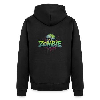 Zombie head - Unisex Premium Organic Zip Hoodie - black - Back - Nico (187cm)