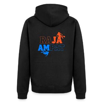 Raja Ampat Indonesia - Unisex Premium Organic Zip Hoodie - black - Back - Nico (187cm)