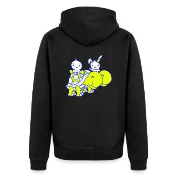 2 Bunny Bird Grande Tortue Géante Ondulation Equipe - Veste à capuche bio Premium Unisexe - noir - Dos - Nico (187cm)