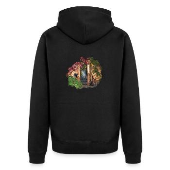 Black Cats - Unisex Premium Organic Zip Hoodie - black - Back - Nico (187cm)