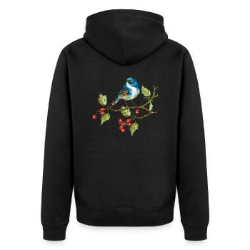 Colorful bird - Unisex Premium Organic Zip Hoodie - black - Back - Nico (187cm)