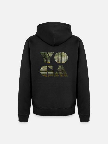 Yoga_Graphics - Unisex Premium Organic Zip Hoodie - black