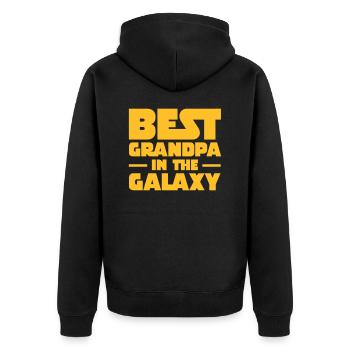 Best Grandpa In The Galaxy - Unisex Premium Organic Zip Hoodie - black - Back - Nico (187cm)