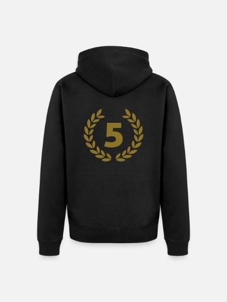 5 - Unisex Premium Bio Zip Hoodie - Schwarz