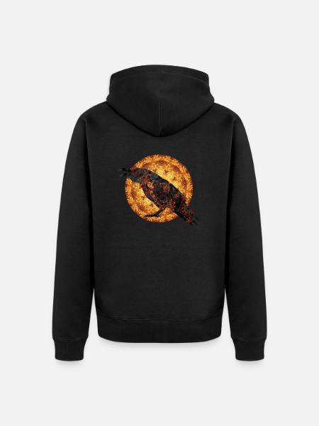 mystic raven - Unisex Premium Organic Zip Hoodie - black