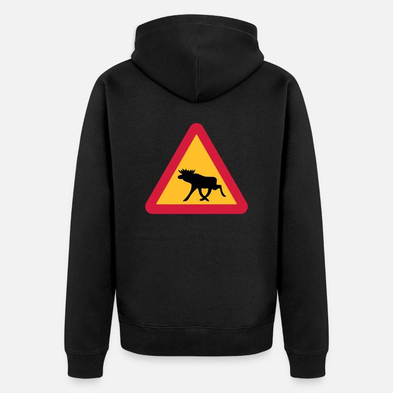 Attention Moose! - Veste à capuche bio Premium Unisexe - noir
