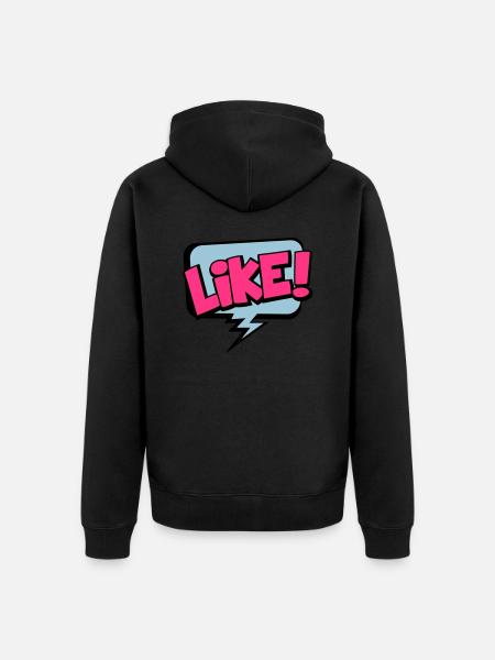 like - Unisex Premium Organic Zip Hoodie - black