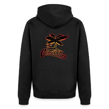 caribbean - Unisex Premium Organic Zip Hoodie - black - Back - Nico (187cm)