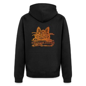 Cute, cute I'm so cute! - Unisex Premium Organic Zip Hoodie - black - Back - Nico (187cm)