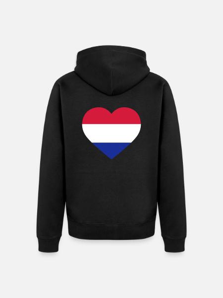 Netherlands Heart - Unisex Premium Bio Zip Hoodie - Schwarz