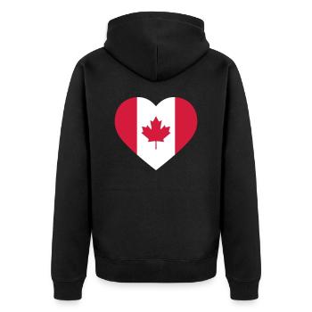 Canada Heart - Unisex Premium Organic Zip Hoodie - black - Back - Nico (187cm)