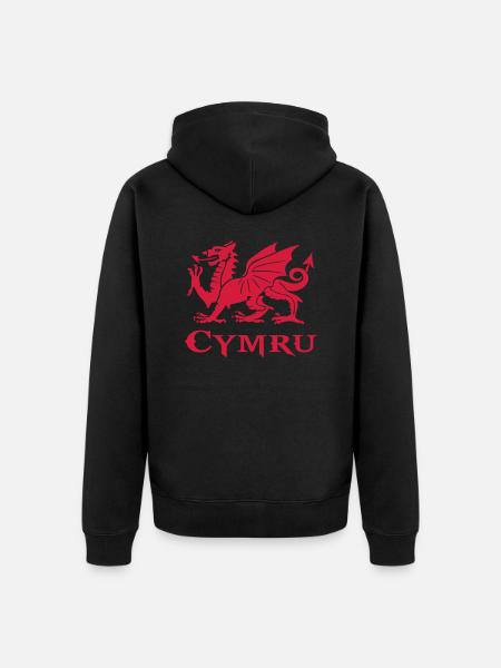 Flagge von Wales cymru dragon Welsh Dragon - Unisex Premium Bio Zip Hoodie - Schwarz
