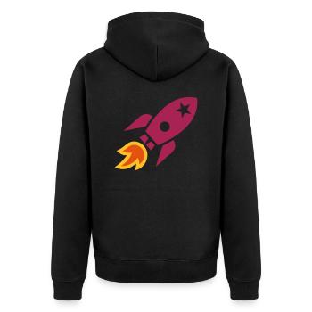 Fusée - Veste à capuche bio Premium Unisexe - noir - Dos - Nico (187cm)