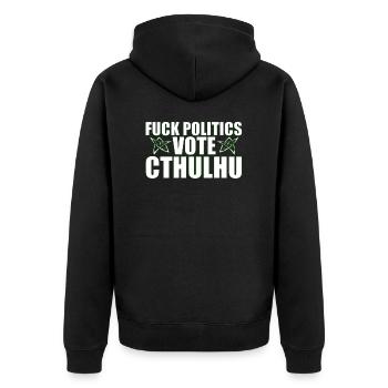 Baise la politique vote Cthulhu - Veste à capuche bio Premium Unisexe - noir - Dos - Nico (187cm)