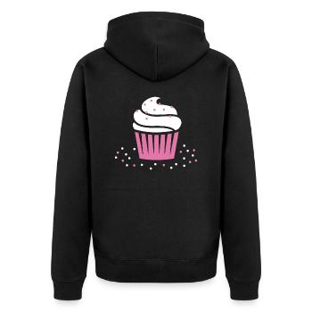 Cupcake - Unisex Premium Organic Zip Hoodie - black - Back - Nico (187cm)