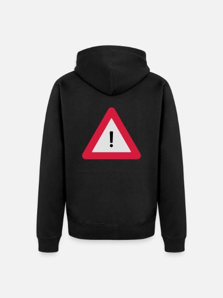 Warndreieck - Unisex Premium Bio Zip Hoodie - Schwarz