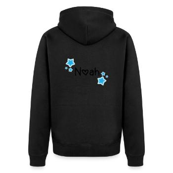 Name - Noah - Unisex Premium Organic Zip Hoodie - black - Back - Nico (187cm)