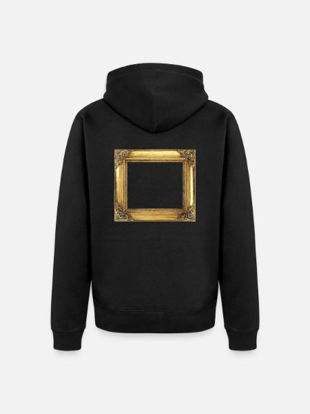 Goldener Bilderrahmen - Unisex Premium Bio Zip Hoodie - Schwarz