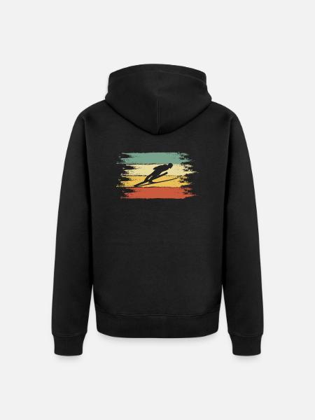 Ski jumping - Unisex Premium Organic Zip Hoodie - black