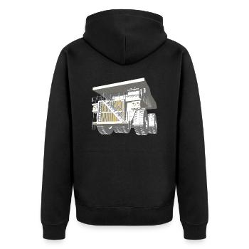 Attention TRANSPORT LOURD! - Veste à capuche bio Premium Unisexe - noir - Dos - Nico (187cm)