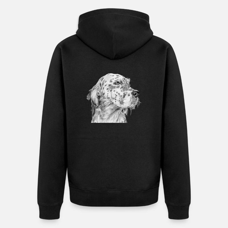 Inglese Inglese Setter - Felpa con cappuccio ecologica premium unisex - nero