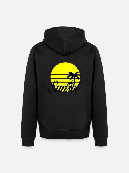 Sunset - Unisex Premium Organic Zip Hoodie - black