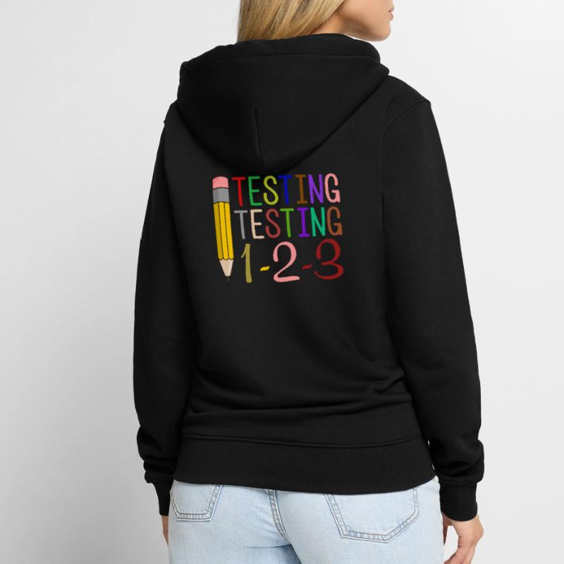 Testing, Testing, 1-2-3 Fun Gift Unisex Premium Organic Zip Hoodie