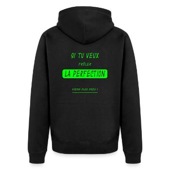 Si tu veux frôler la perfection... version flashy - Veste à capuche bio Premium Unisexe - noir - Dos - Nico (187cm)