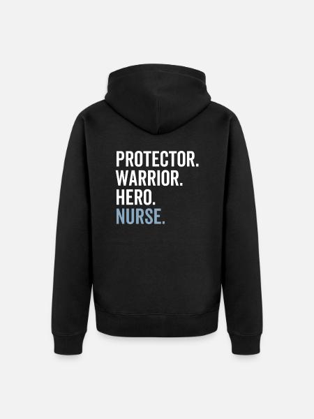 Protector Krieger Held Krankenschwester - Unisex Premium Bio Zip Hoodie - Schwarz