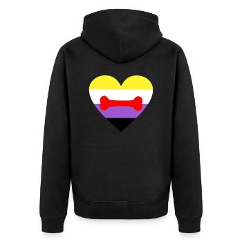 Nonbinary Puppy Play LGBTQ Pride - Unisex Premium Organic Zip Hoodie - black - Back - Nico (187cm)