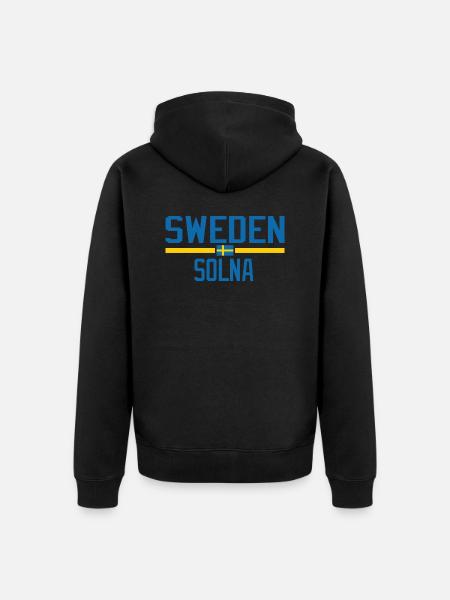 Sweden Solna - Unisex Premium Organic Zip Hoodie - black