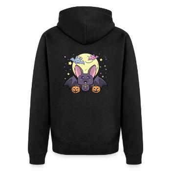 Mignon kawaii pastel goth chauve-souris halloween citrouilles amusant - Veste à capuche bio Premium Unisexe - noir - Dos - Nico (187cm)