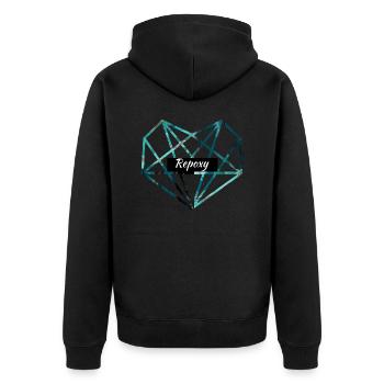 Diamant vert bleu - Veste à capuche bio Premium Unisexe - noir - Dos - Nico (187cm)