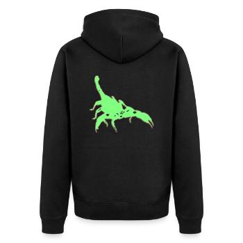 Skorpion Skorpion giftig Vector Spinnentier Tier - Unisex Premium Bio Zip Hoodie - Schwarz - Hinten - Nico (187cm)