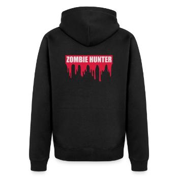 zombie hunter Halloween Quote - Unisex Premium Organic Zip Hoodie - black - Back - Nico (187cm)