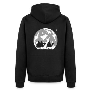 Full Moon and the Three Kings - Christmas - Unisex Premium Organic Zip Hoodie - black - Back - Nico (187cm)
