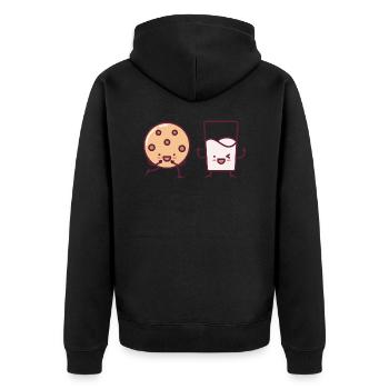 Christmas Chocolate Cookie Milk - Unisex Premium Organic Zip Hoodie - black - Back - Nico (187cm)
