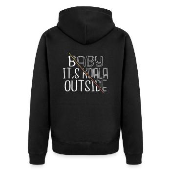 Christmas Dinosaur Tshirt Cool Funny Sayings Geek - Unisex Premium Organic Zip Hoodie - black - Back - Nico (187cm)