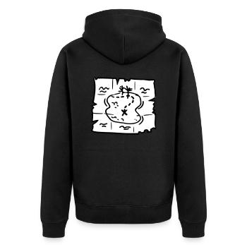 Pirate map - Veste à capuche bio Premium Unisexe - noir - Dos - Nico (187cm)