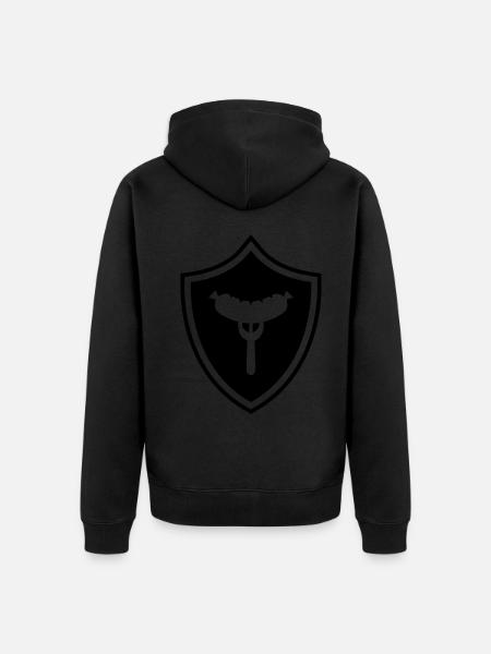 Wurst Gabel Wappen - Unisex Premium Bio Zip Hoodie - Schwarz