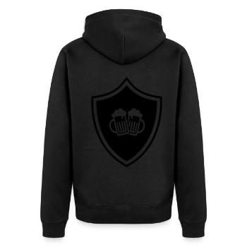 Bierglas Wappen - Unisex Premium Bio Zip Hoodie - Schwarz - Hinten - Nico (187cm)
