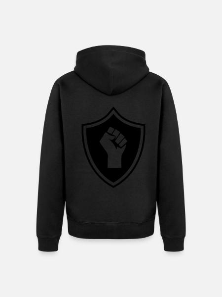 Hand Coat of Arms - Unisex Premium Organic Zip Hoodie - black